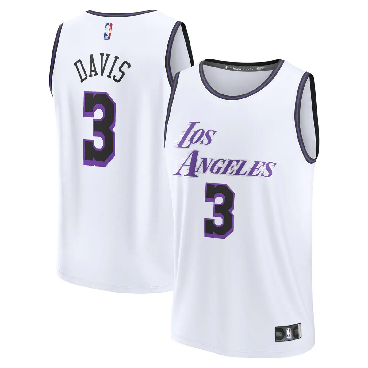 fanatics purple Davis Lakers White Jersey