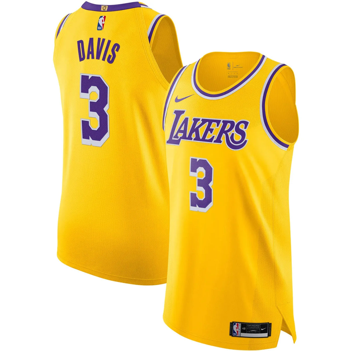 Davis Lakers Gold Jersey nike authentic