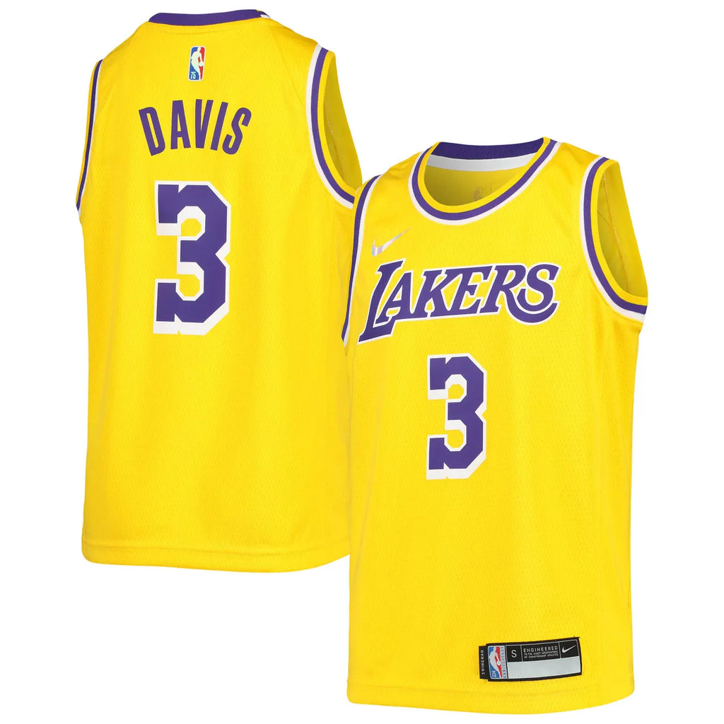 authentic Nike Davis Lakers Gold Jersey - Hình 2