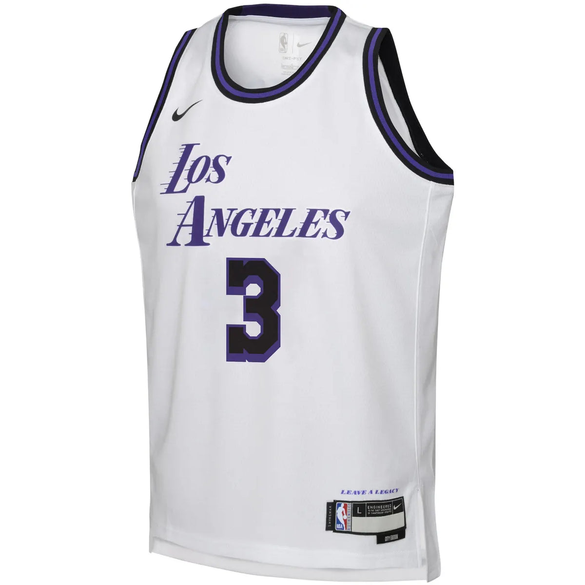 nike purple Davis Lakers White Jersey - Hình 3