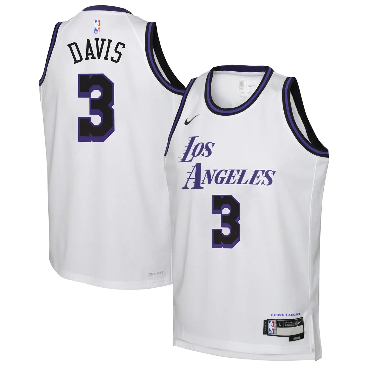 nike purple Davis Lakers White Jersey