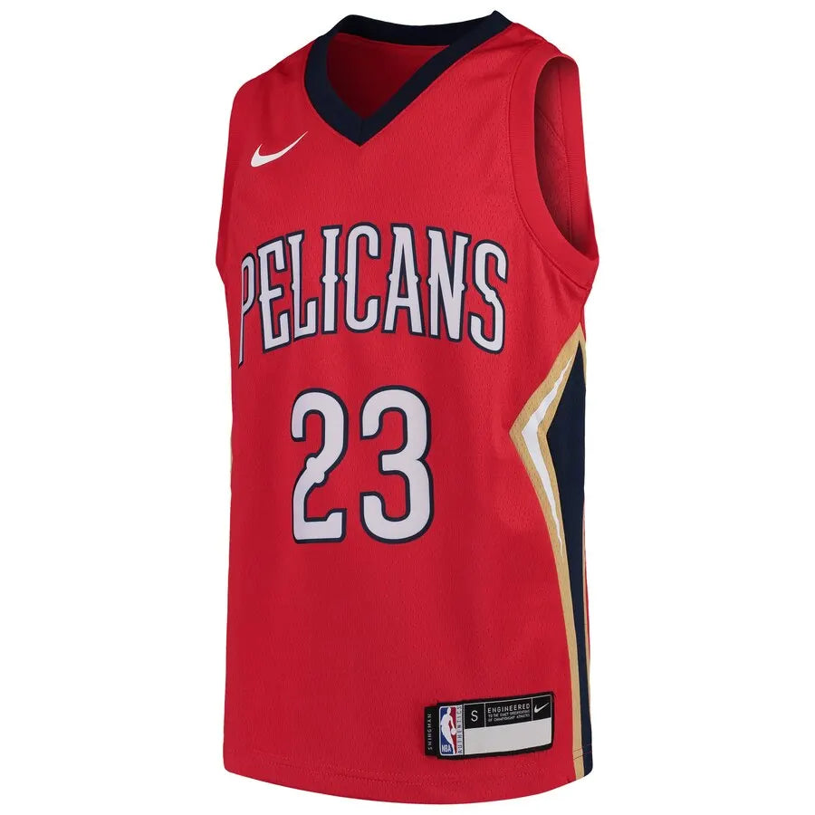 nike Davis Pelicans Red Jersey - Hình 2
