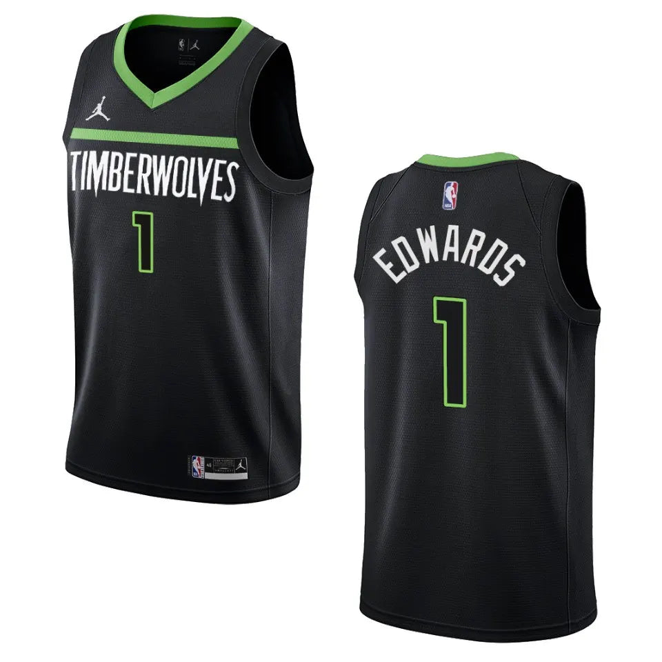 jordan Edwards Timberwolves Black Jersey