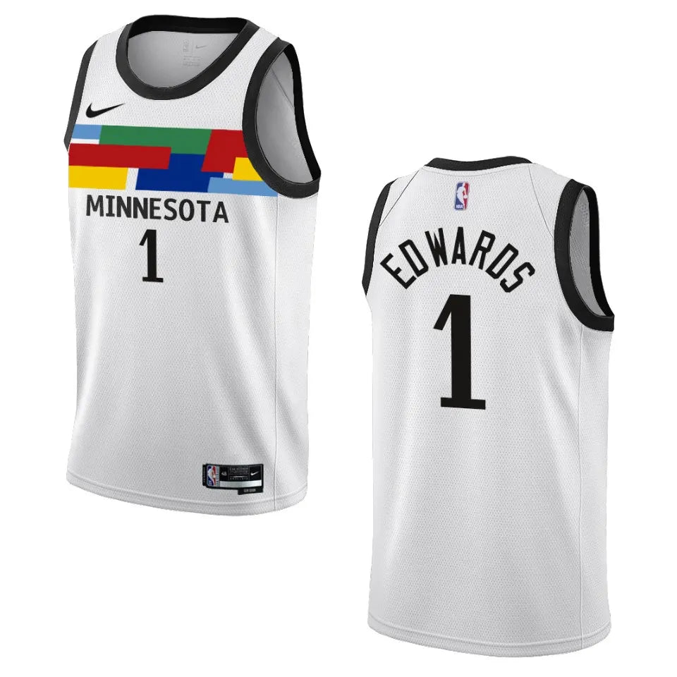 Edwards Timberwolves White Jersey nike