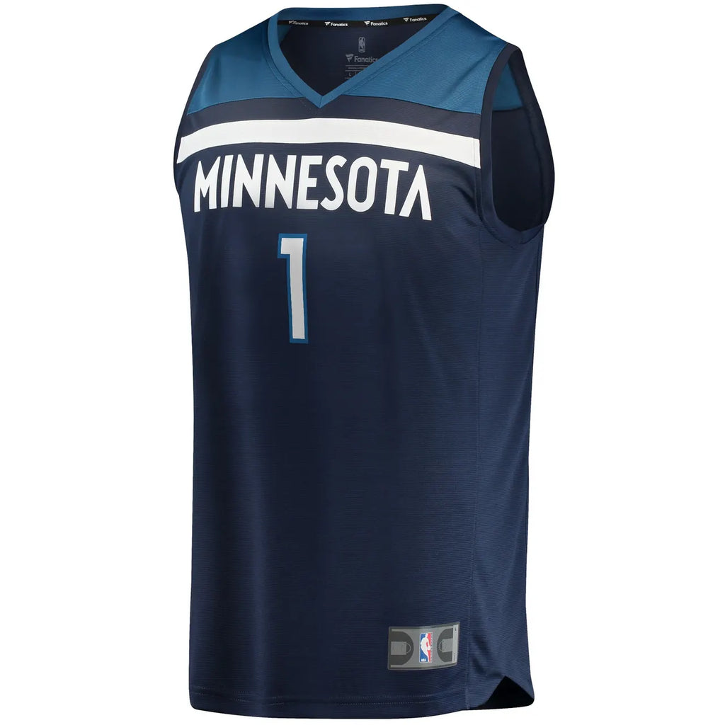 Edwards Timberwolves Navy Jersey fanatics - Hình 3