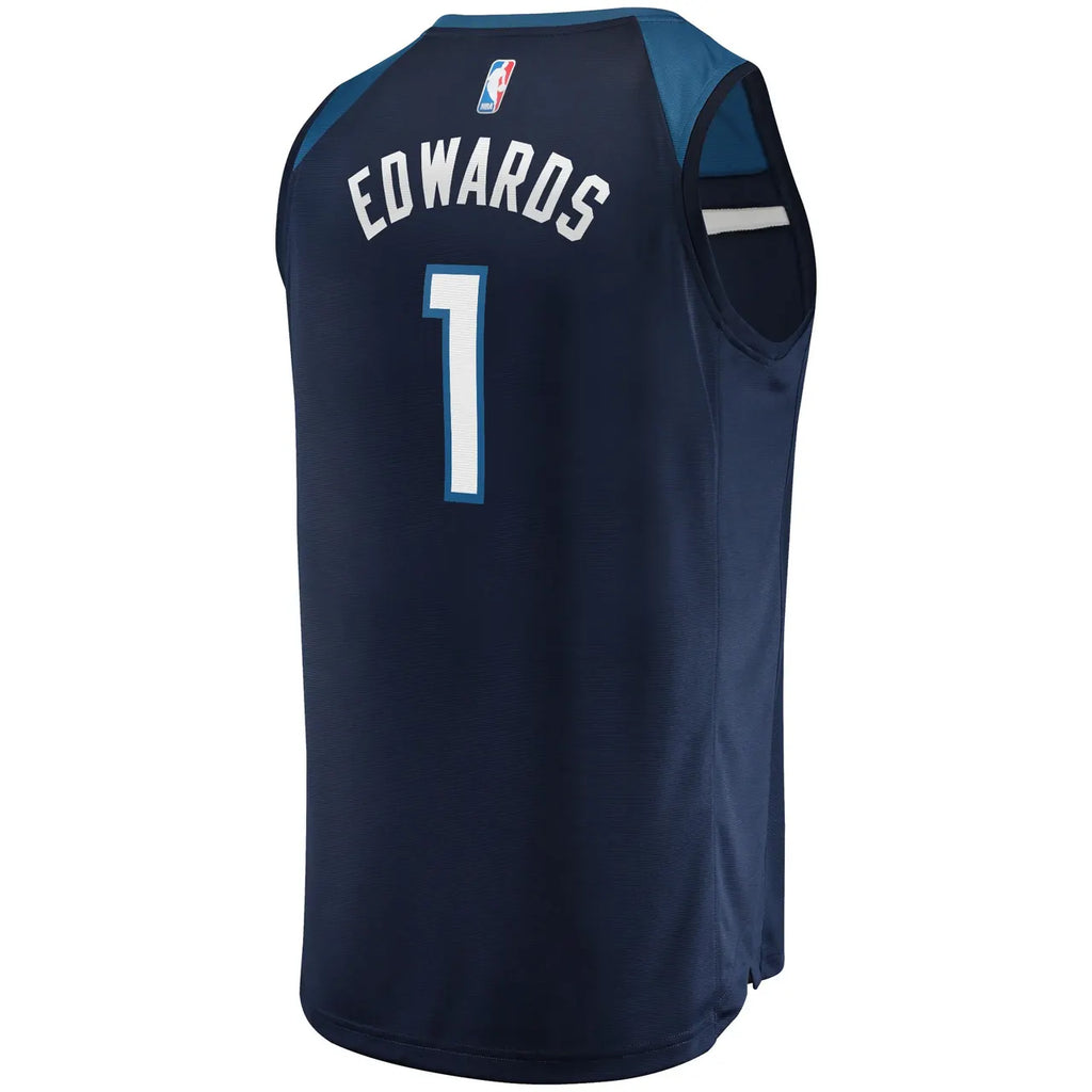 Edwards Timberwolves Navy Jersey fanatics - Hình 4