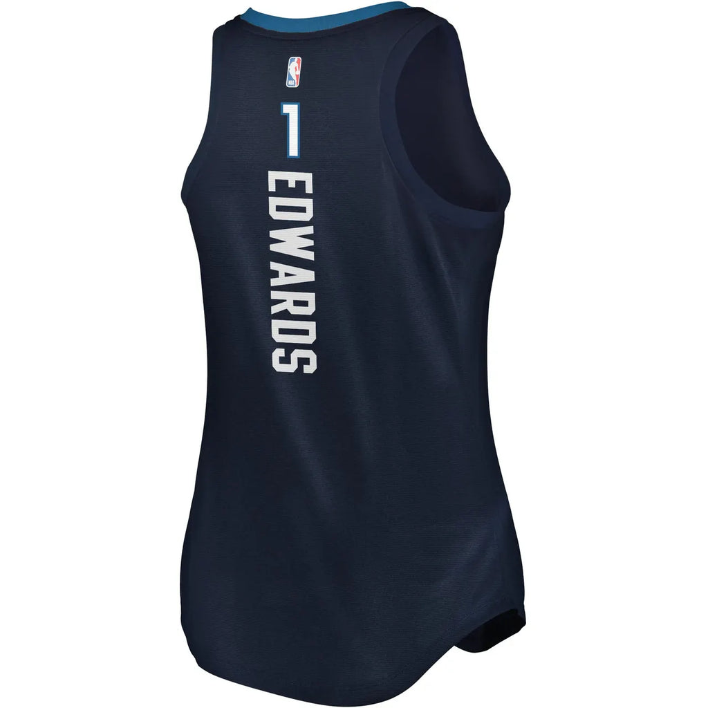 fanatics Edwards Timberwolves Navy Jersey - Hình 2