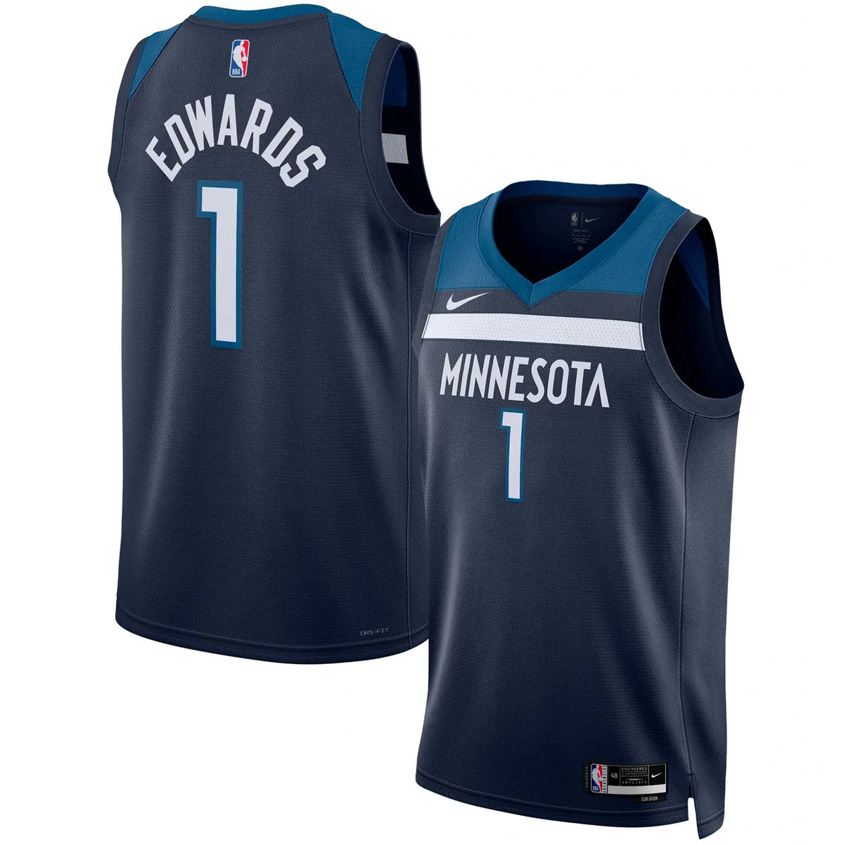 Edwards Timberwolves Navy Jersey nike