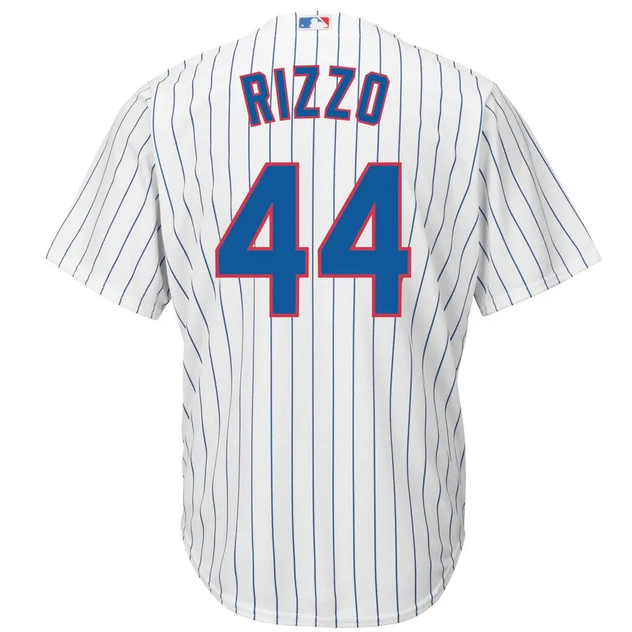 Rizzo Cubs White Pinstripe Jersey - Hình 3