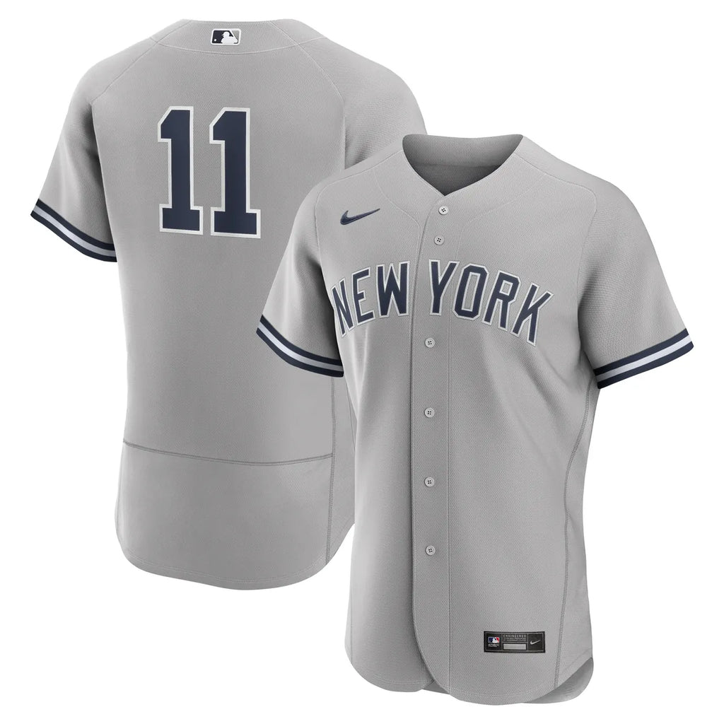 nike aaron Yankees Gray Road Jersey