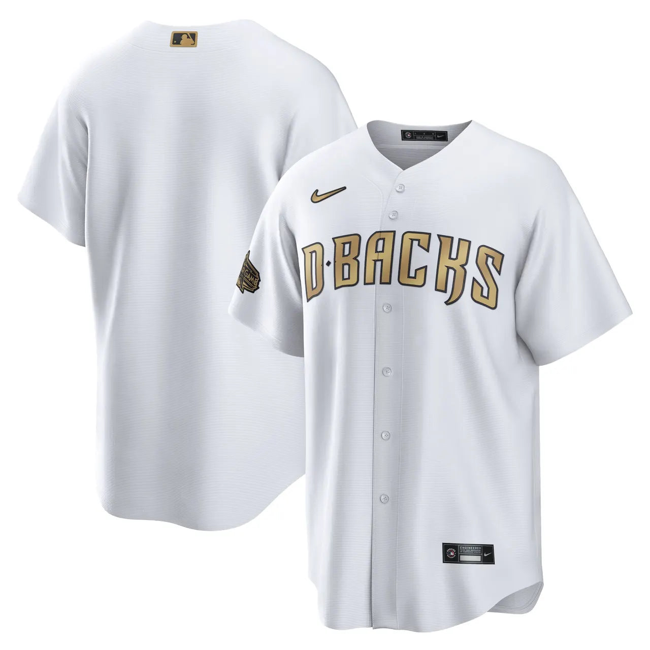 D-backs Gold Trim White Jersey