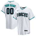 D-backs Nike White Teal Custom Jersey