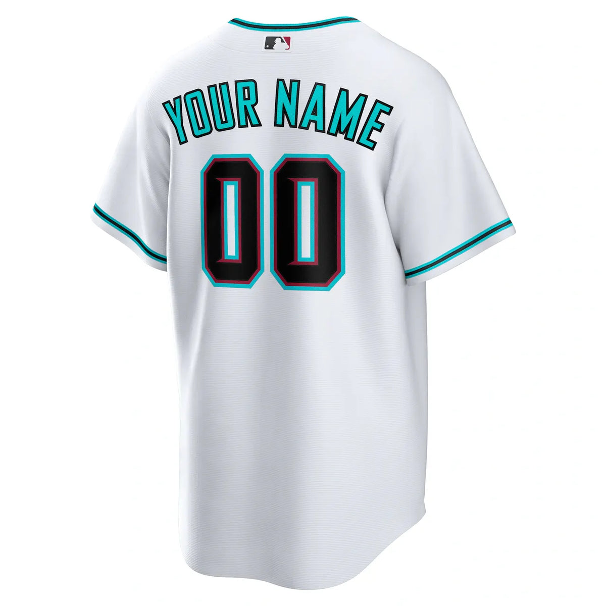 D-backs Nike White Teal Custom Jersey - Hình 4