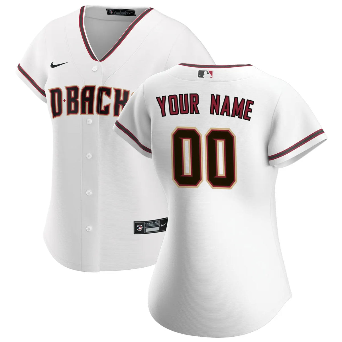 D-backs Women's White Custom Jersey