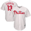 Phillies Cabrera White Pinstripe Jersey