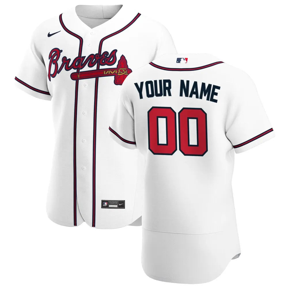 Braves White Home Custom Jersey nike