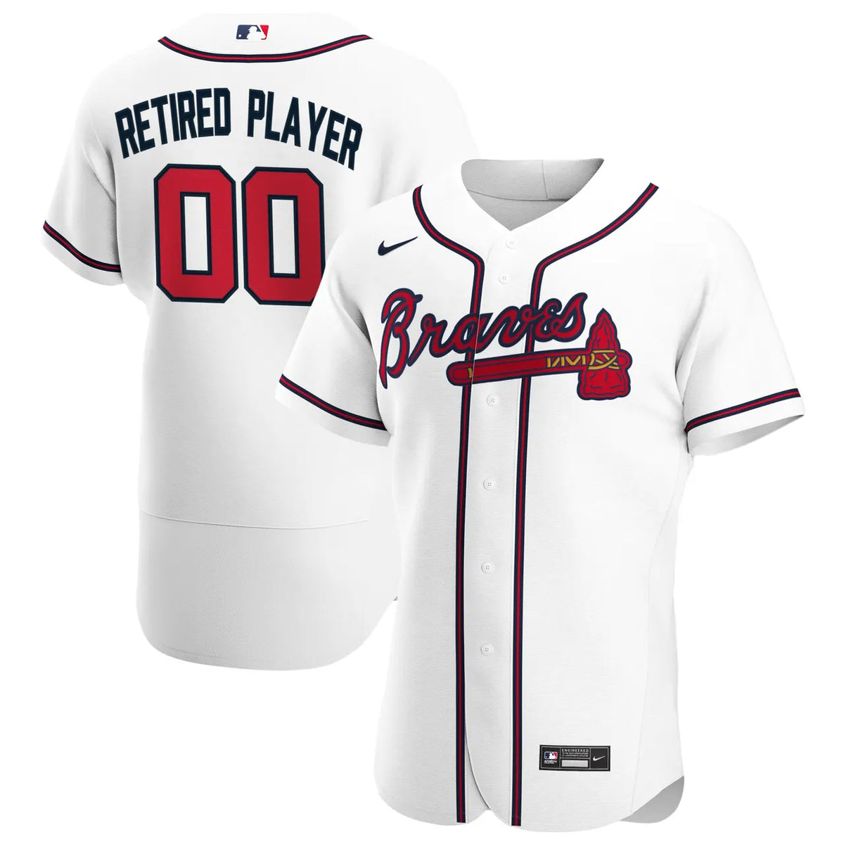 nike Braves Retired Player White Jersey