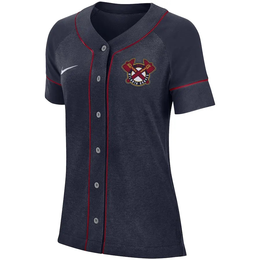 Braves Navy Women's Jersey - Hình 2
