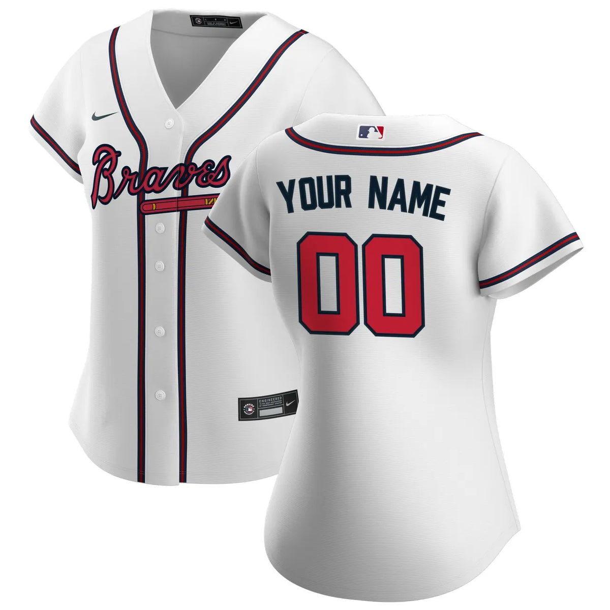 nike Braves White Home Custom Jersey