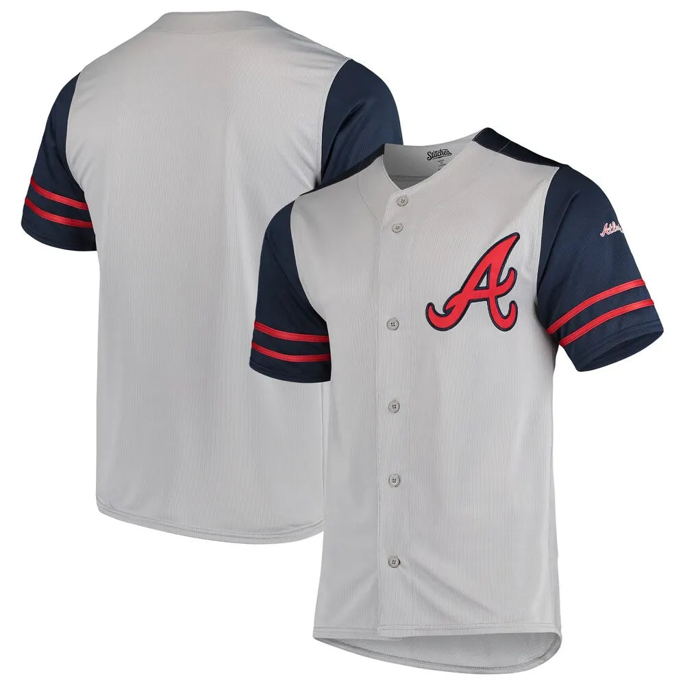Braves Gray Navy Jersey