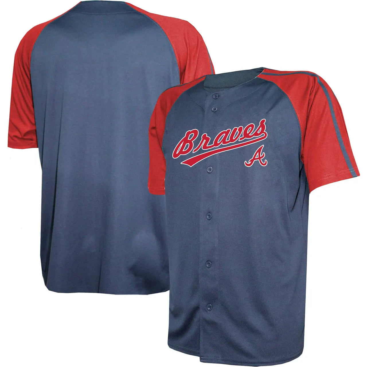 Braves Navy Red Raglan Jersey