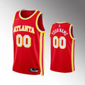 Hawks Red Icon Custom Jersey