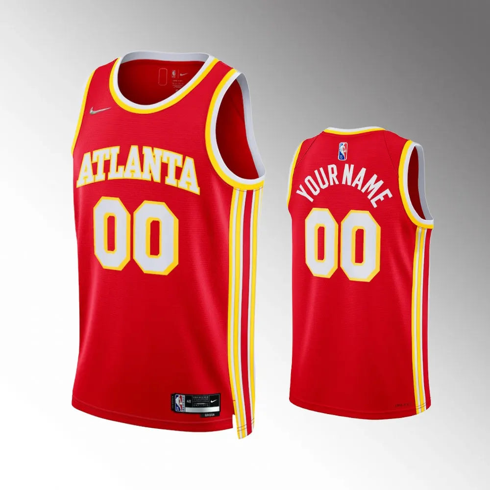 Hawks Red Icon Custom Jersey