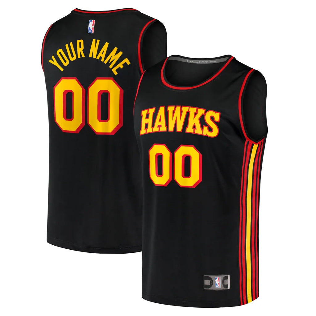 Hawks Black Custom Jersey fanatics