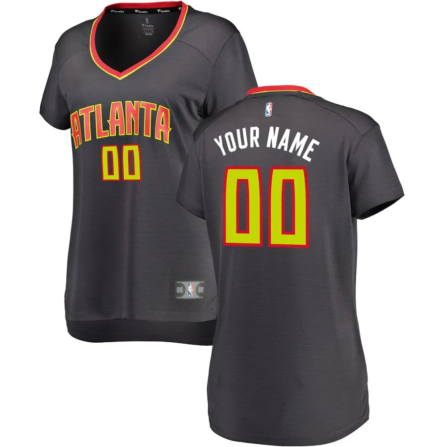 Hawks Gray Custom Jersey Women