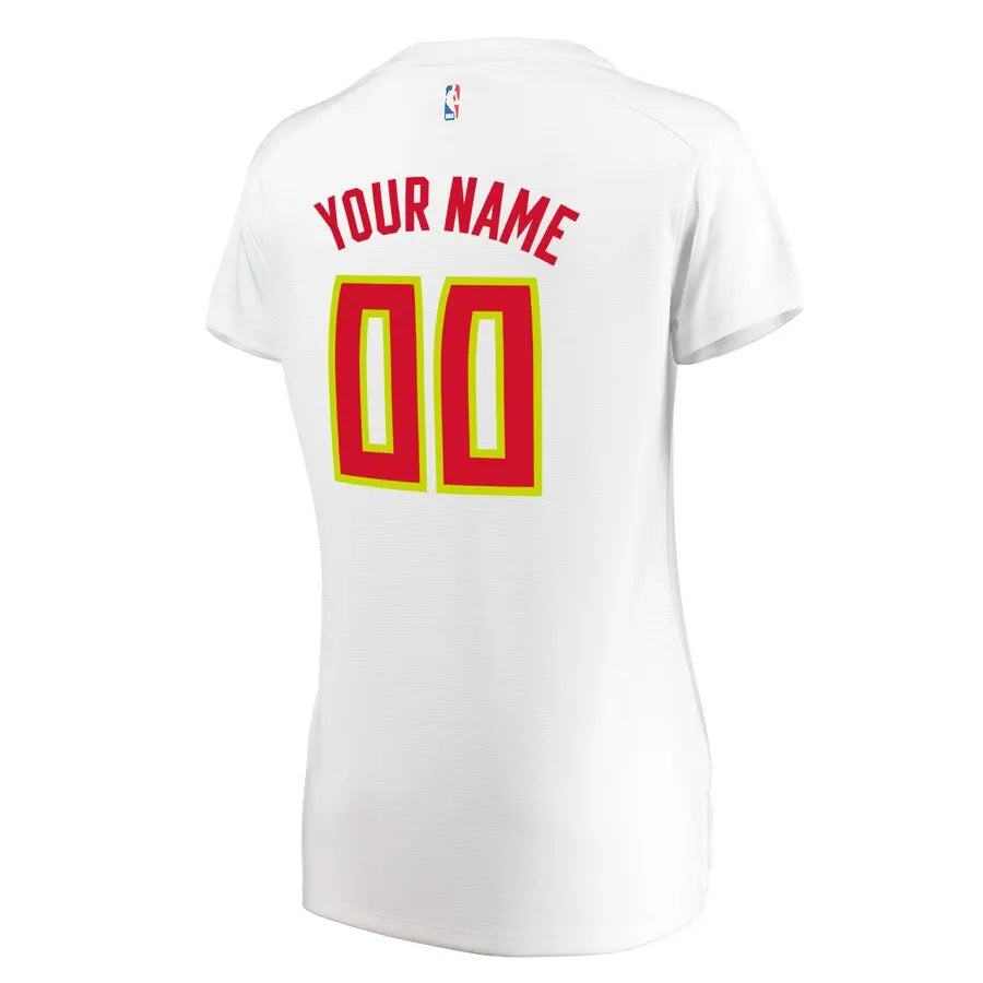 fanatics women Hawks White Custom Jersey - Hình 3