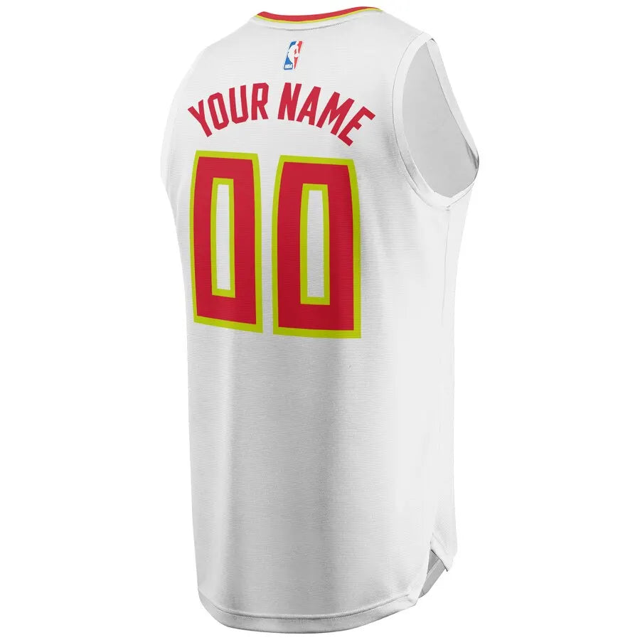 fanatics Hawks White Custom Jersey - Hình 3
