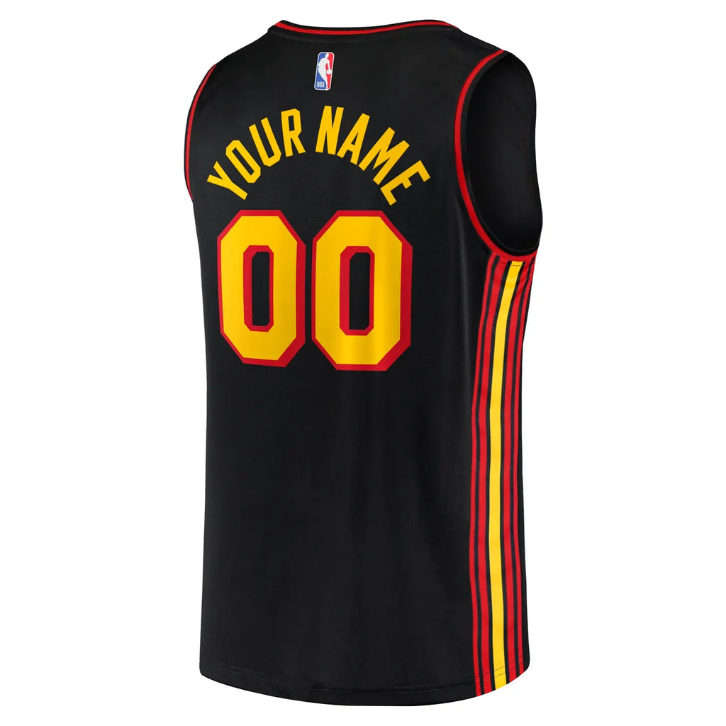 fanatics Hawks Black Custom Jersey - Hình 4