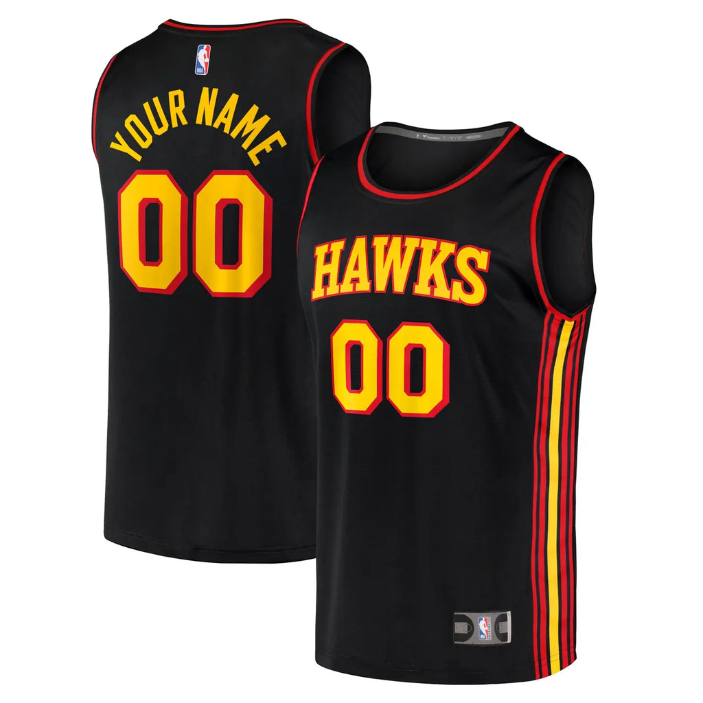 fanatics Hawks Black Custom Jersey