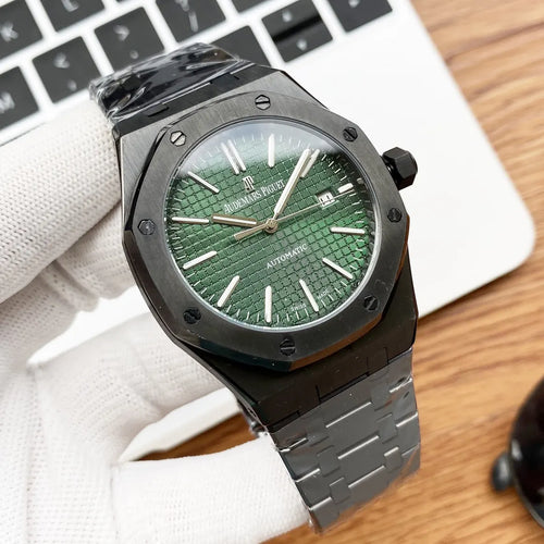 AP Black Steel Green Dial