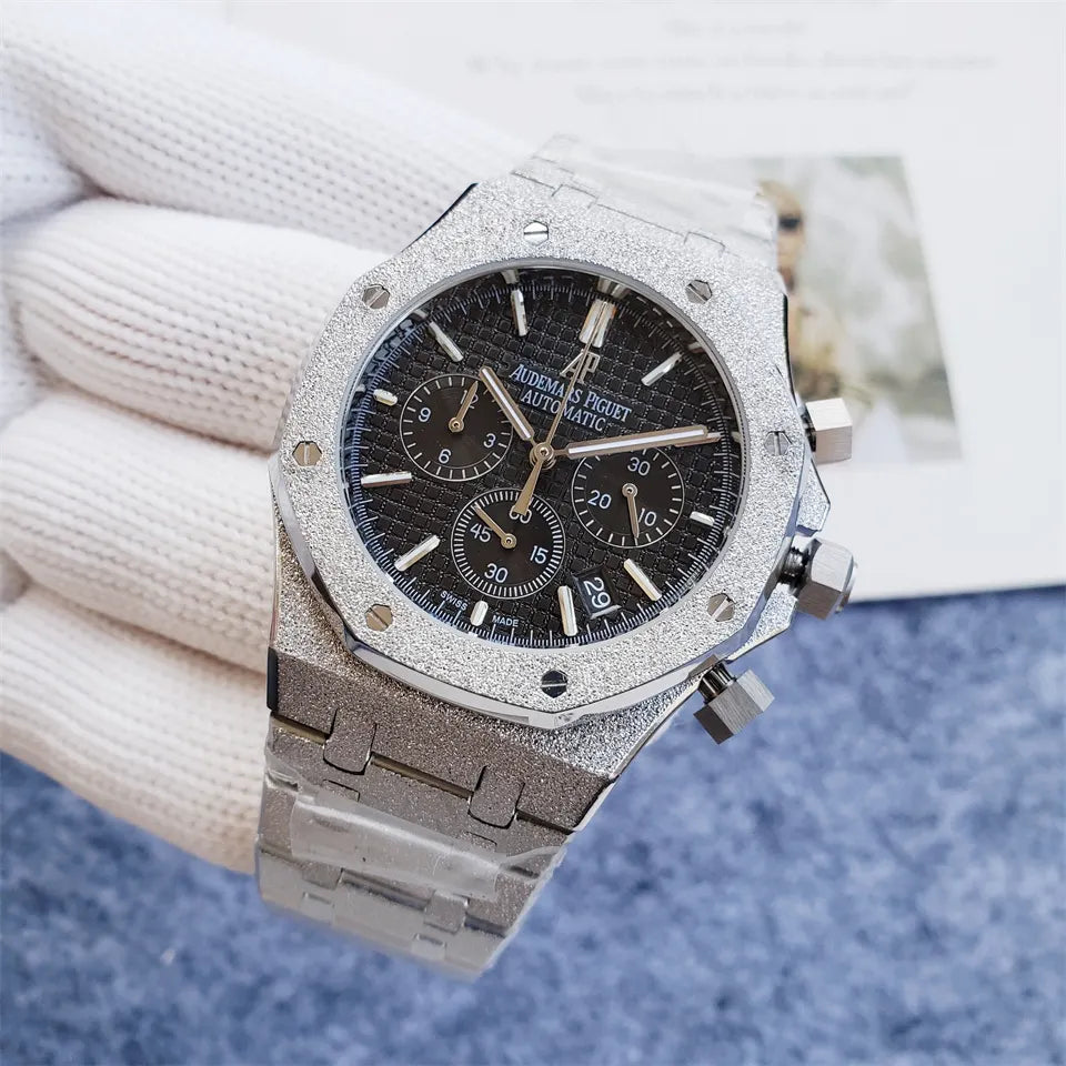 Audemars Piguet Frosted Silver Black Dial Chronograph - Hình 2