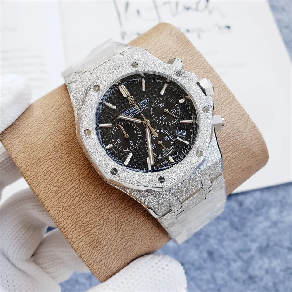 Audemars Piguet Frosted Silver Black Dial Chronograph - Hình 6