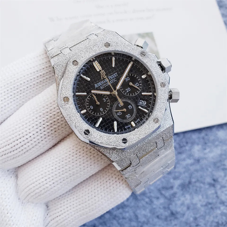 Audemars Piguet Frosted Silver Black Dial Chronograph - Hình 3