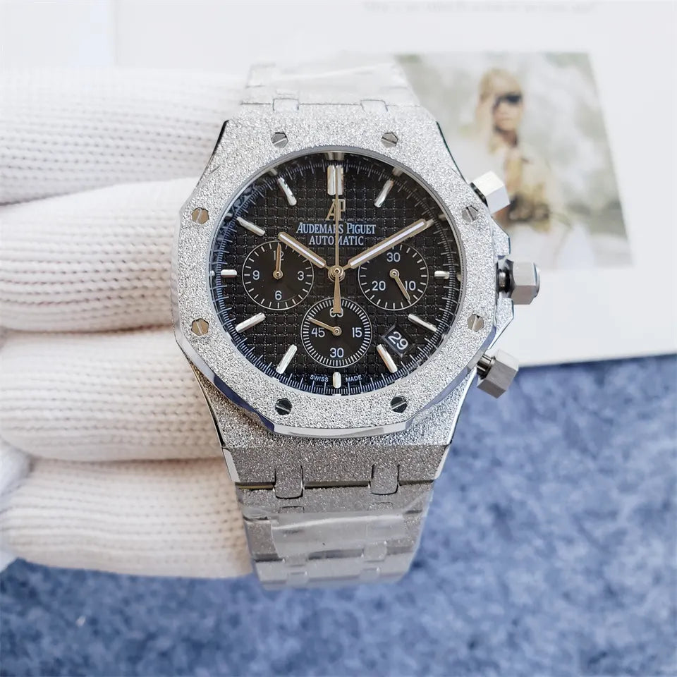 Audemars Piguet Frosted Silver Black Dial Chronograph