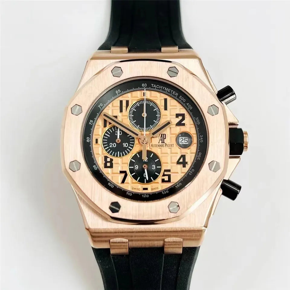 chronograph Audemars Piguet Rose Gold Black Rubber