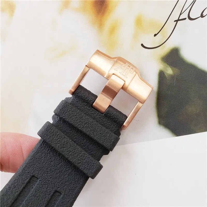 AP Royal Oak Rose Gold Black Rubber - Hình 5