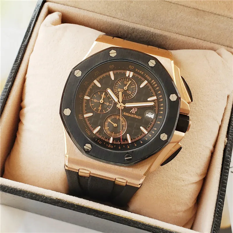 AP Royal Oak Rose Gold Black Rubber - Hình 3