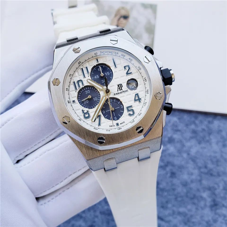 chronograph Audemars Piguet White Rubber - Hình 6