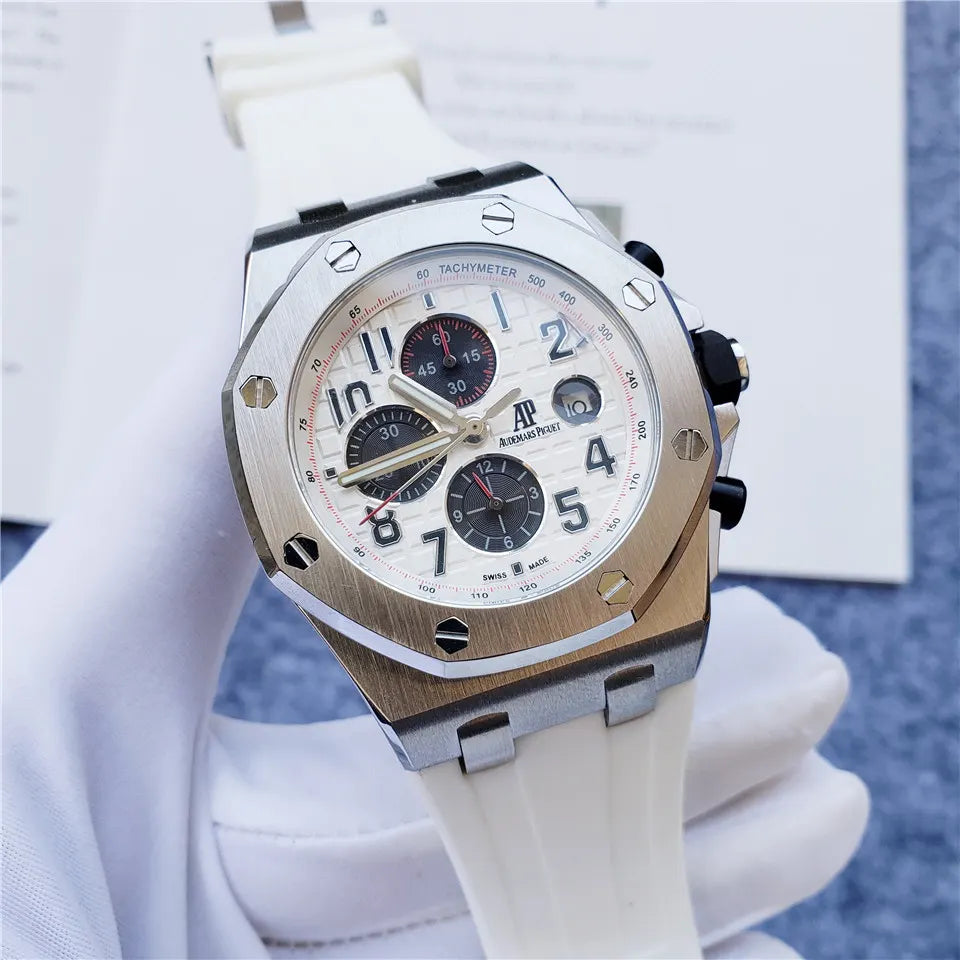 chronograph Audemars Piguet White Rubber - Hình 7