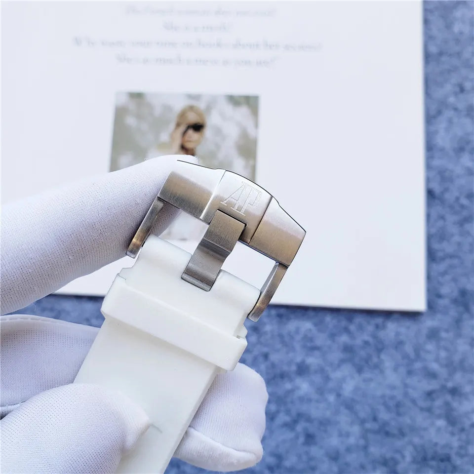 chronograph Audemars Piguet White Rubber - Hình 4