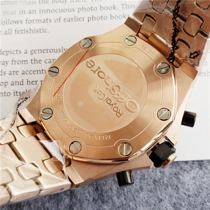 chronograph Audemars Piguet Rose Gold Black Dial - Hình 4