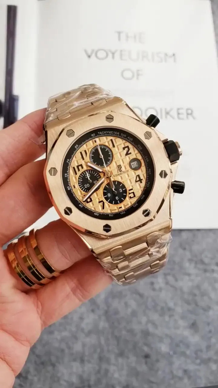 chronograph Audemars Piguet Rose Gold Black Dial