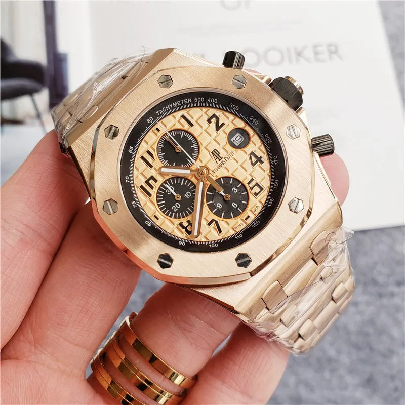 chronograph Audemars Piguet Rose Gold Black Dial - Hình 7