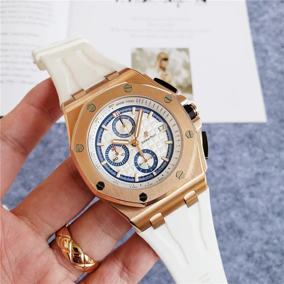 Audemars Piguet Rose Gold White Rubber - Hình 7