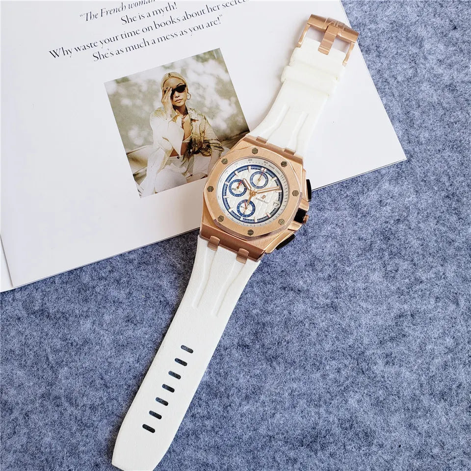 Audemars Piguet Rose Gold White Rubber - Hình 2