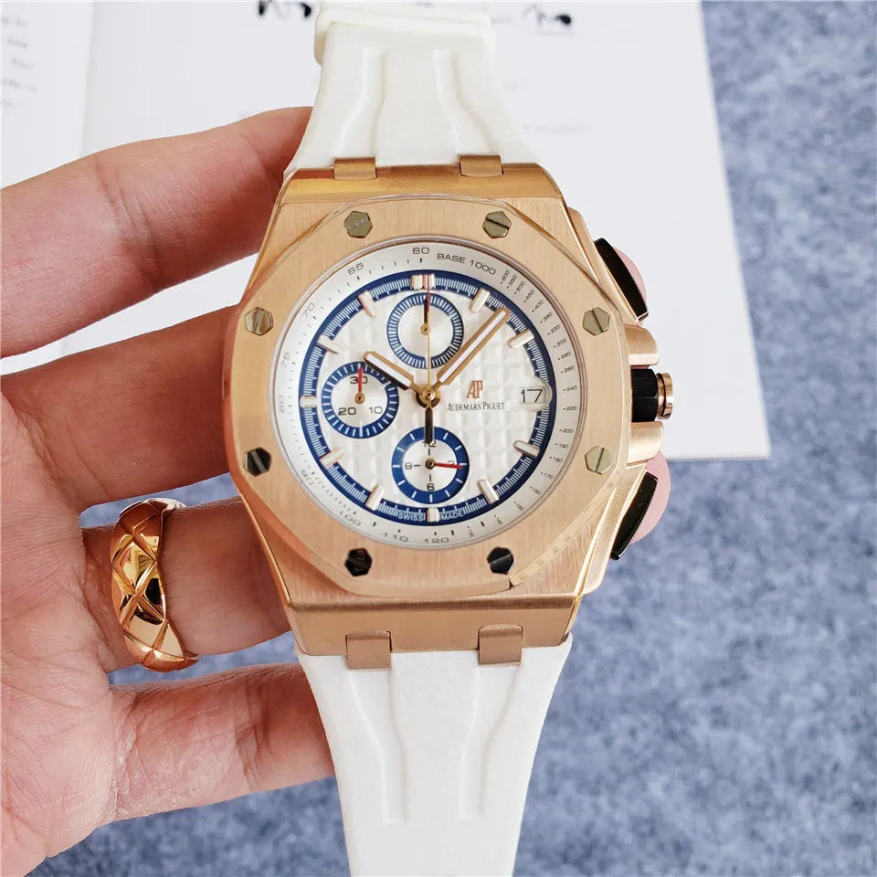 Audemars Piguet Rose Gold White Rubber - Hình 6